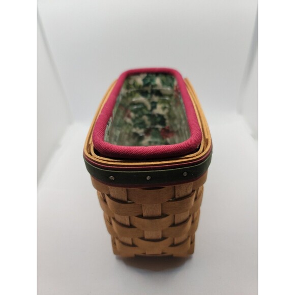 Longaberger 2004 Holiday Helper Basket and Holly Liner And Protector - Picture 3 of 16